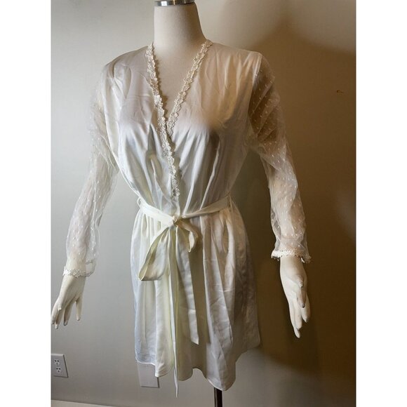 BHLDN Flora Nikrooz Showstopper Cover Up Robe Ivory Honeymoon Size M NEW - Picture 4 of 8
